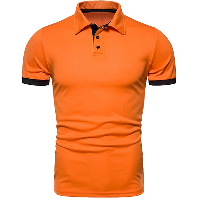 Men's Polo Shirt Golf Shirt Street Casual Polo Collar Classic Short ...