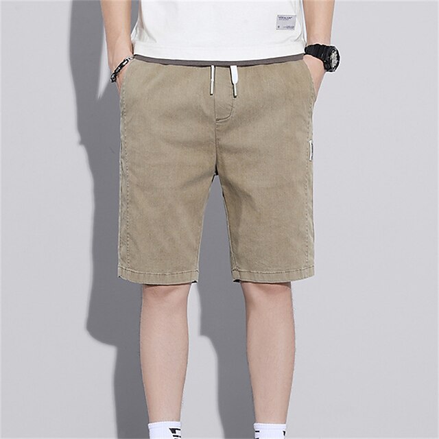 Mens Clothing Mens Bottoms | Mens Classic Style Fashion Active Shorts Drawstring Elastic Waist Knee Length Pants Sports Outdoor 