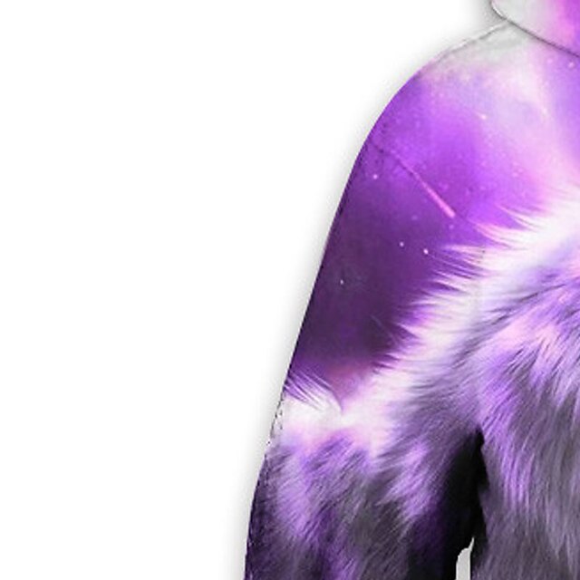 Baby & Kids Boys Clothing | Kids Boys Hoodie Long Sleeve 3D Print Wolf Animal Pocket Purple Children Tops Fall Spring Active Fas