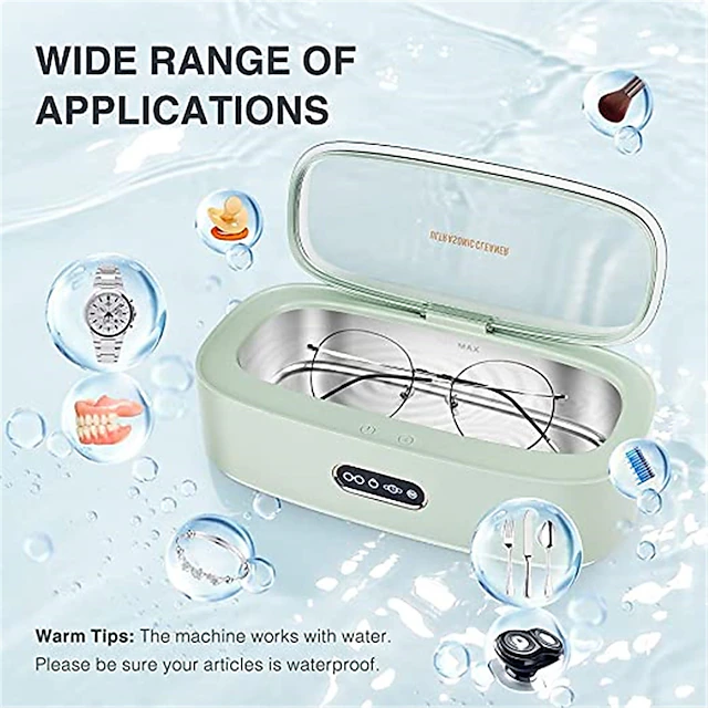 Jewelry Cleaner Ultrasonic Jewelry Cleaner Machine 45 Khz eyeglasses Cleaner for Eyeglasses, Watches, Earrings, Ring, Necklaces, Coins, Razors 14
