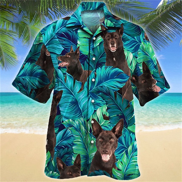 Mens Clothing Mens Shirts | Mens Shirt 3D Print Dog Graphic Patterned Turndown Street Daily 3D Button-Down Short Sleeve Tops Cas