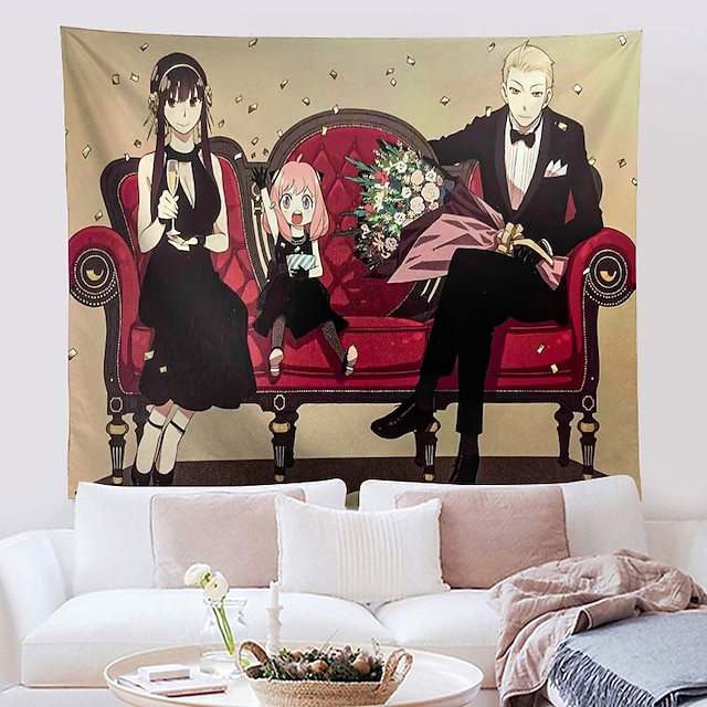 Home & Garden Home Decor | Spy Family Wall Tapestry Art Decor Blanket Curtain Hanging Home Bedroom Living Room Decoration Polyes