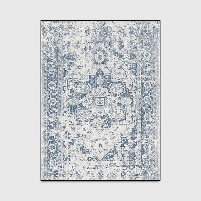  Farmhouse Area Rug ,Persian Distressed Entry Throw Rug Indoor Accent Rug Non-Slip Washable Carpet for Entrance Living Room Bedroom Dining Table