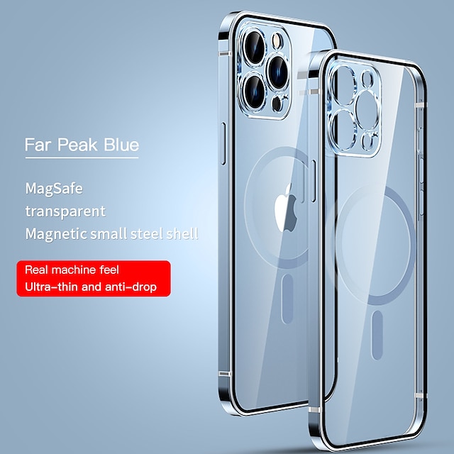  Phone Case For iPhone 15 Pro Max Plus iPhone 14 13 12 Pro Max Mini With Magsafe Support Wireless Charging Shockproof Metal