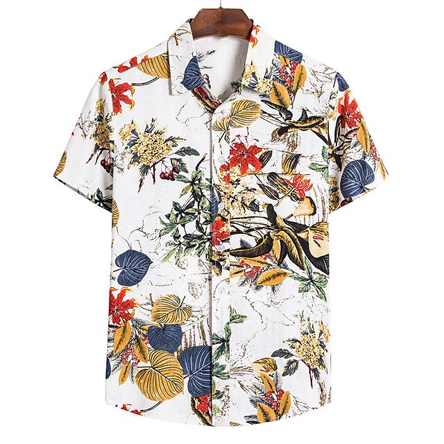 Mens Clothing Mens Shirts | Mens Shirt 3D Print Plants Graphic Patterned Turndown Street Daily 3D Button-Down Short Sleeve Tops 