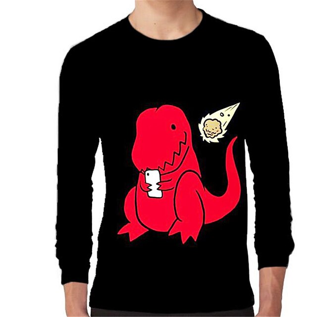 Baby & Kids Boys Clothing | Kids Boys T shirt Stranger Things Long Sleeve 3D Print Dinosaur Animal Crewneck Black Children Tops 