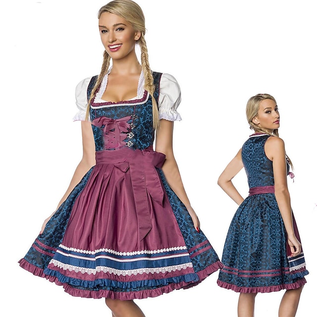 Toys & Hobbies Cosplay & Costumes | Oktoberfest Beer International Beer Festival Dirndl Trachtenkleider Womens Dress Apron Bavar