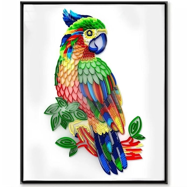  3D Parrot Quilling Paper Filigree Paintings Wall Decor DIY Quilling Paper Crafts Gifts DIY Quilling Paper Tools Kits