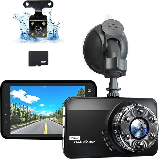  Dash Cam Front and Rear 1080P Full HD Dual Dash Camera in Car Camera Dashboard Camera Dashcam for Cars 170 Wide Angle with 3.0