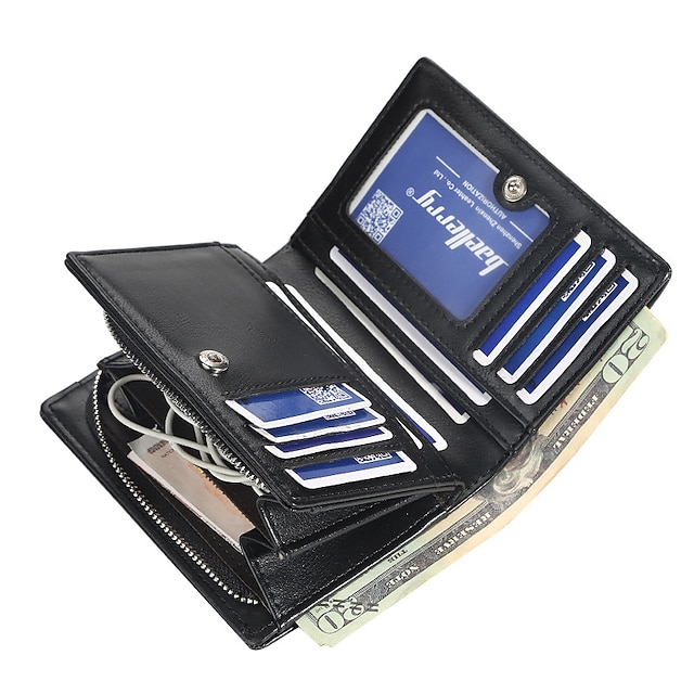  Men's New Zipper Short Wallet Multi-card Slot Fashion Vertical Mini Snap Coin Purse For Men