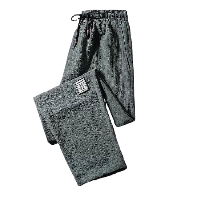  Homme Pantalon Jogger Pantalon Pantalons décontractés Cordon Taille elastique Jambe droite Couleur unie Confort Respirable Casual du quotidien Vêtement de rue Sportif Mode Noir Vert Micro-élastique