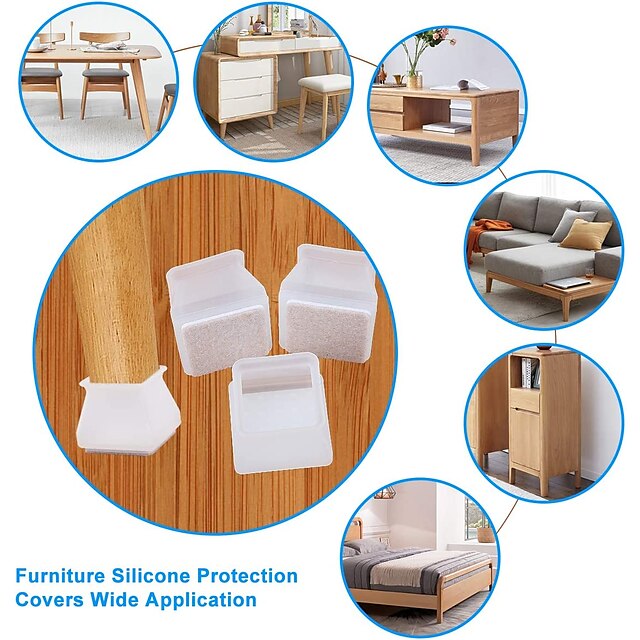 Home & Garden Home Decor | 16/32pcs Silicone Chair Foot Cover Table Foot Pad Table Chair Stool Leg Protection Foot Dining Chair 