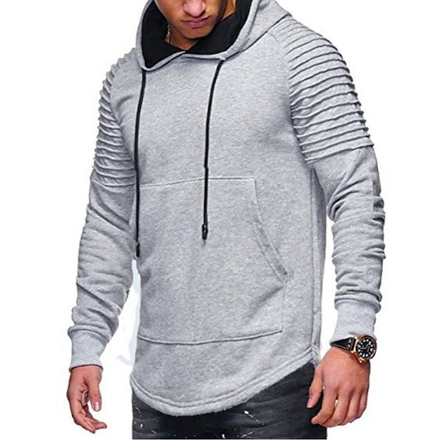 Mens Clothing Mens Hoodies & Sweatshirts | Mens Hoodie Pullover Hoodie Sweatshirt Solid Color Front Pocket Casual Daily Holiday 