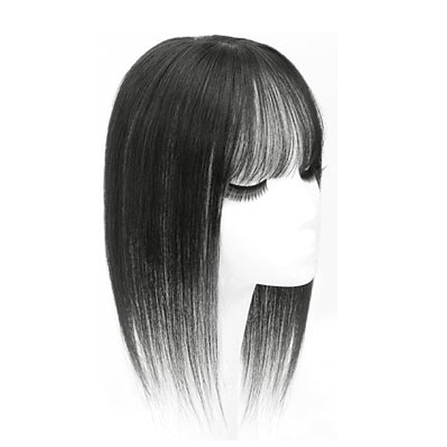 Wig Female Head Replacement Piece Real Hair Needle Air Bangs ...