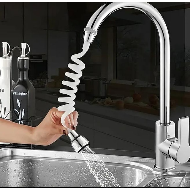  Kitchen Tap Lengthen Extender Long Hose Portable Stretchable Spring Extend Faucet