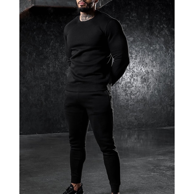 Sports & Outdoors Running, Jogging & Walking | Mens 2 Piece Tracksuit Sweatsuit Athletic Athleisure 2pcs Long Sleeve Breathable 