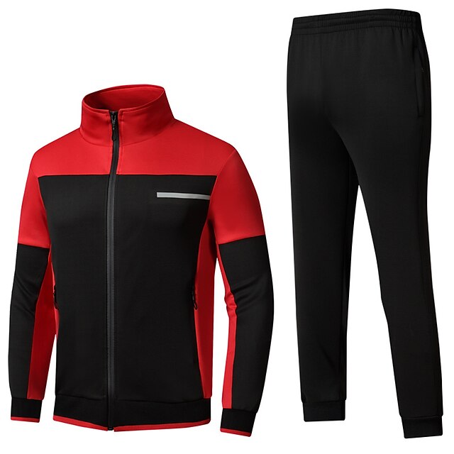 Sports & Outdoors Running, Jogging & Walking | Mens Tracksuit 2pcs Winter Long Sleeve Breathable Soft Fitness Running Sportswear