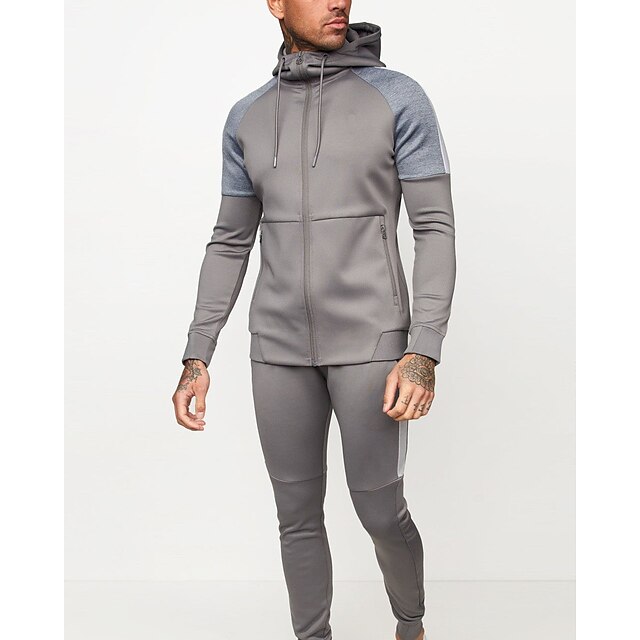 Sports & Outdoors Running, Jogging & Walking | Mens 2 Piece Full Zip Tracksuit Sweatsuit Athletic Athleisure 2pcs Long Sleeve Br