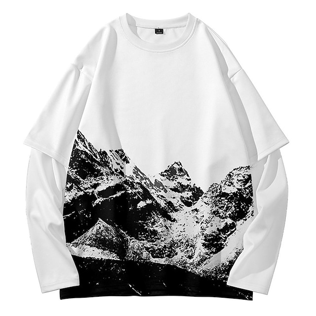 Mens Clothing Mens Tees & Tank Tops | Mens T shirt Tee 3D Print Graphic Patterned Mountain Crew Neck Daily Sports Print Long Sle