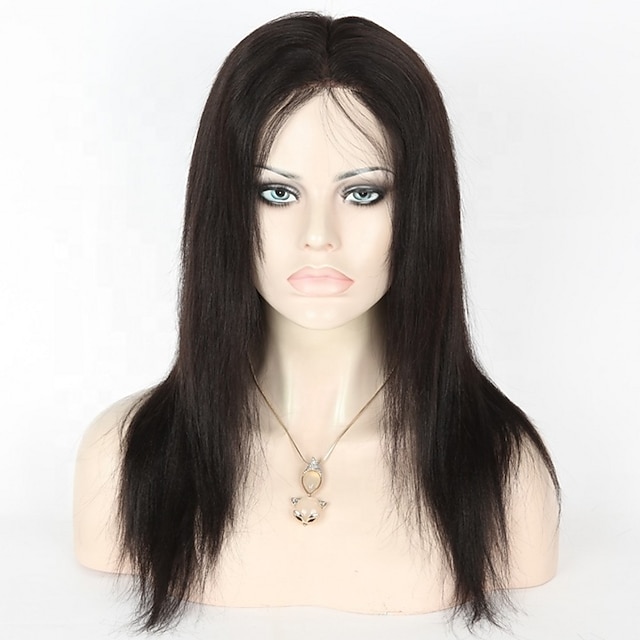 ανθρώπινα μαλλιά 13x4 δαντέλα μπροστινή περούκα χωρίς μέρος περουβιανά μαλλιά μεταξένια ίσια μαύρη περούκα 130% πυκνότητα με βρεφικά μαλλιά χωρίς κόλλα προ-μαδημένα για περούκες για μαύρες γυναίκες