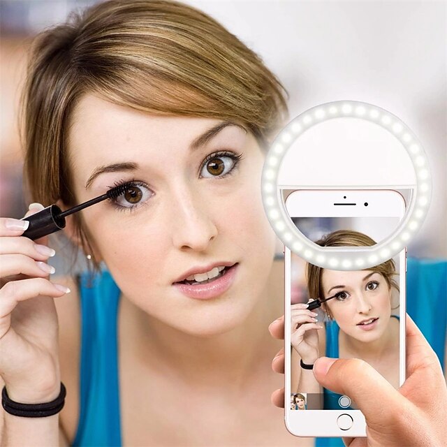  LED Ring Flash Selfie Light Portable Phone LEDS Selfie Lamp Luminous Ring Clip For Smart Phone Live 2022 New