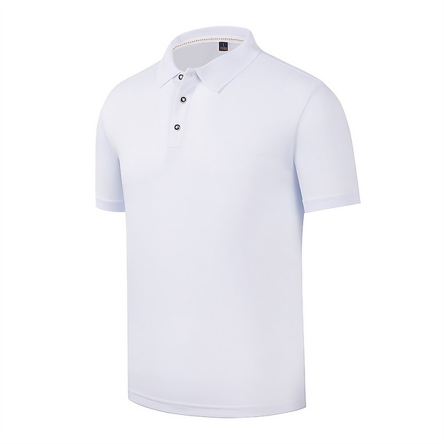  Herre POLO T-skjorte Golf skjorte utendørs Avslappet Polokrage Klassisk Kortermet Mote Fritid Helfarge Knapp foran Knapp ned Vår sommer Normal Svart Hvit Gul Rød Blå Grå POLO T-skjorte