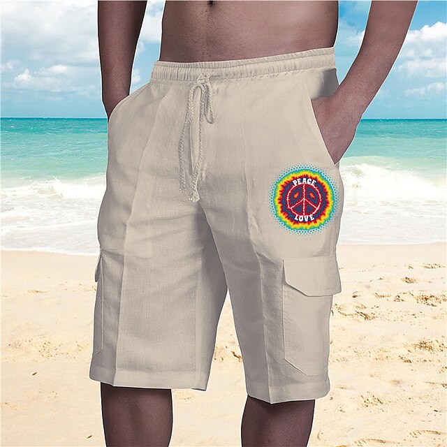 Mens Clothing Mens Bottoms | Mens Designer Streetwear Shorts Beach Shorts Drawstring Elastic Waist Multiple Pockets Short Pants 