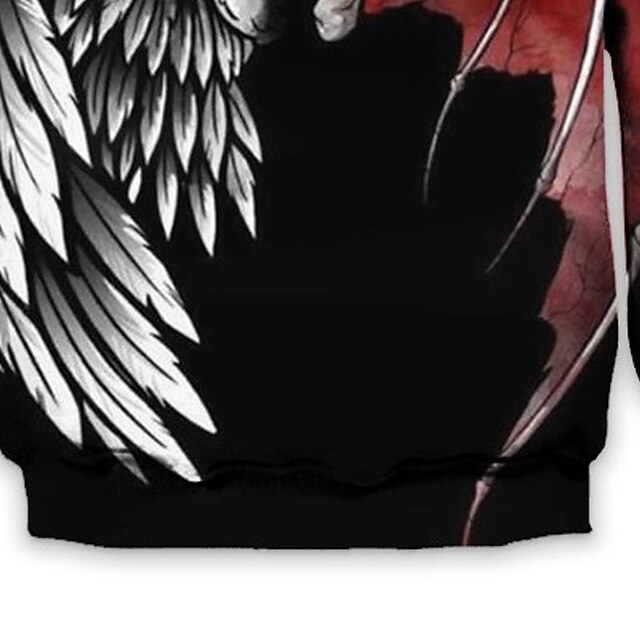 Baby & Kids Boys Clothing | Kids Unisex Boys Girls Hoodie Long Sleeve 3D Print Wings Letter Pocket Black Children Tops Fall Spri