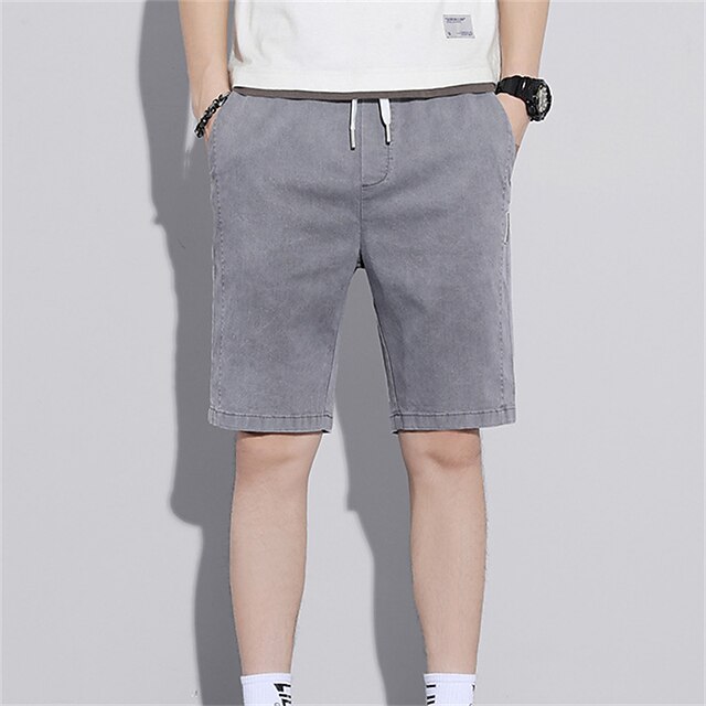 Mens Clothing Mens Bottoms | Mens Classic Style Fashion Active Shorts Drawstring Elastic Waist Knee Length Pants Sports Outdoor 