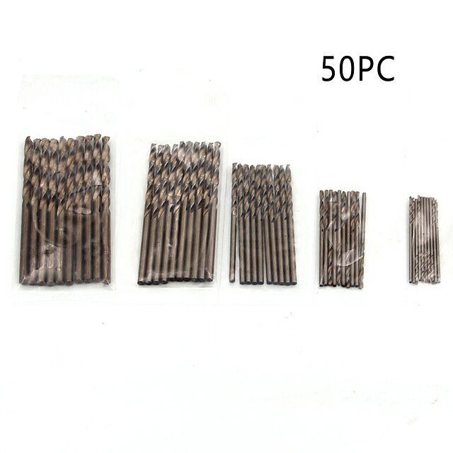  50 pz/set cobalto m35 drill bit twist in acciaio inox trapano speciale ad alta velocità in acciaio metallo foro drill bit 1mm-3mm