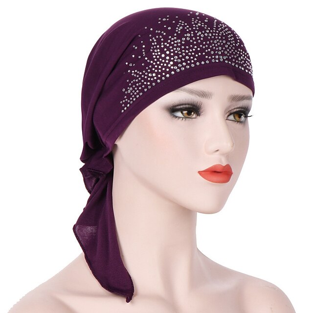 Shoes & Bags Fashion Accessories | Underscarf Women Plain Color Hijab Turban Lady Hat Headband Islamic Head Wrap Bonnet Headscar