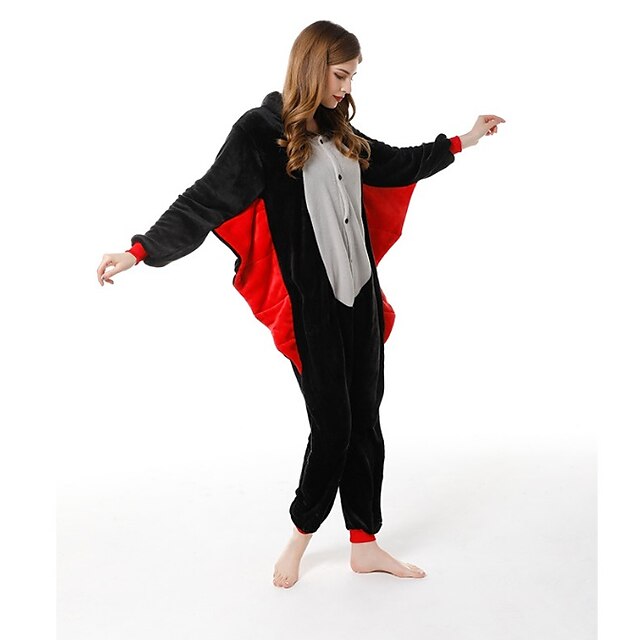  Erwachsene Kigurumi-Pyjamas Fledermaus Tier Patchwork Pyjamas-Einteiler Polar-Fleece Cosplay Für Herren und Damen Weihnachten Tiernachtwäsche Karikatur Fest / Feiertage Kostüme