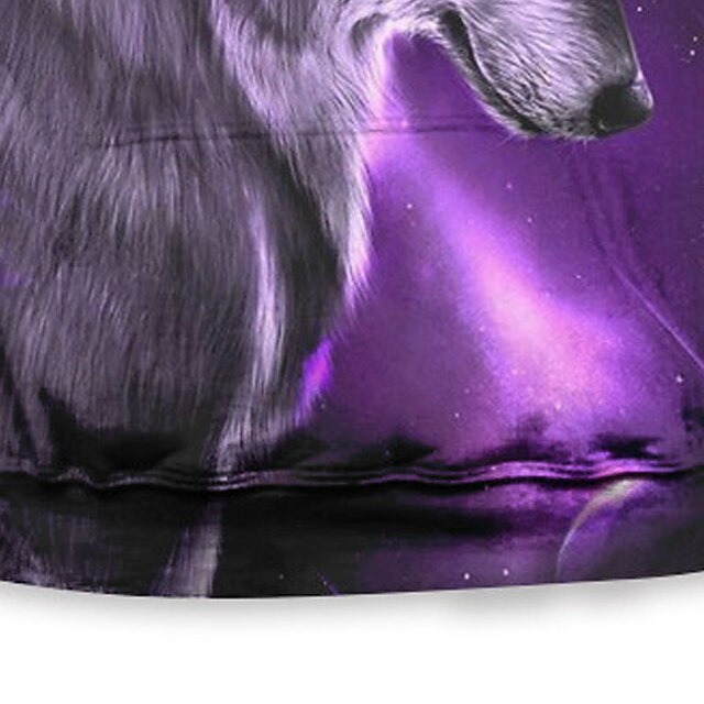 Baby & Kids Boys Clothing | Kids Boys Hoodie Long Sleeve 3D Print Wolf Animal Pocket Purple Children Tops Fall Spring Active Fas