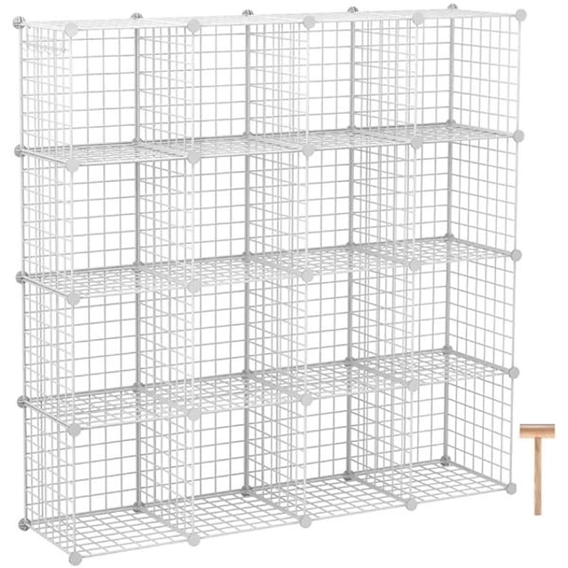 Home & Garden Home Decor | 16-Cube Organizer Cube Storage Storage Shelves Wire Cube Storage Origami Shelves Metal Grid Multifunc