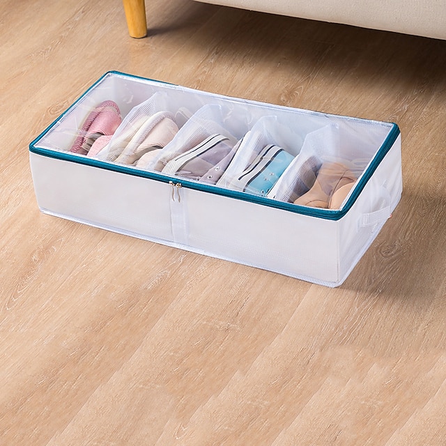 Home & Garden Home Decor | PVC Adjustable Bed Bottom Shoe Storage Box Large-capacity Shoe Storage Dust-proof Shoe Box Washable S