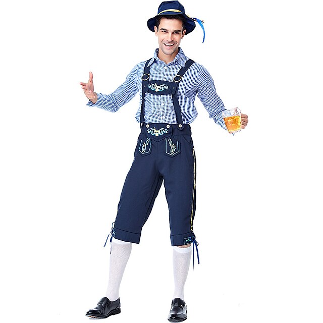 Toys & Hobbies Cosplay & Costumes | Oktoberfest Beer International Beer Festival Lederhosen Mens Blouse Shorts Hat Bavarian Cost