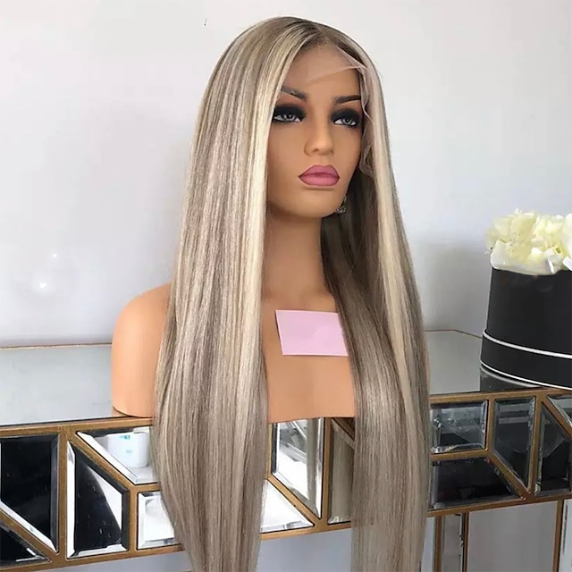 Piano Color P4 613 Highlig Human Hair 13x4 Lace Front Wig Free Part