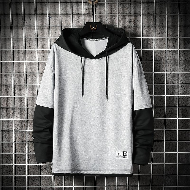 Mens Clothing Mens Hoodies & Sweatshirts | Mens Hoodie Pullover Hoodie Sweatshirt Color Block Patchwork Casual Daily Holiday non