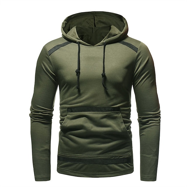 Mens Clothing Mens Hoodies & Sweatshirts | Mens Hoodie Pullover Hoodie Sweatshirt Solid Color Front Pocket Casual Daily Holiday 