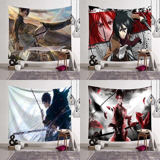 Home & Garden Home Decor | Attack on Titan Wall Tapestry Art Decor Blanket Curtain Hanging Home Bedroom Living Room Decoration P