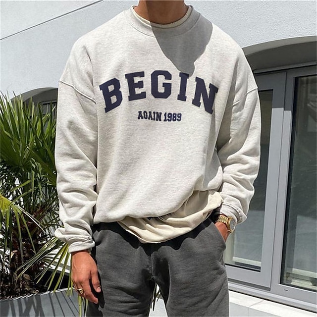 Mens Clothing Mens Hoodies & Sweatshirts | Mens Sweatshirt Pullover Graphic Patterned Letter Casual Daily Holiday Hot Stamping C