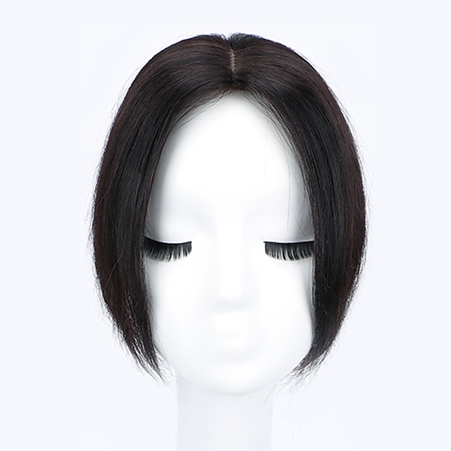 Real Hair Wig Female Head Replacement Piece Covering White Hair Lady's ...