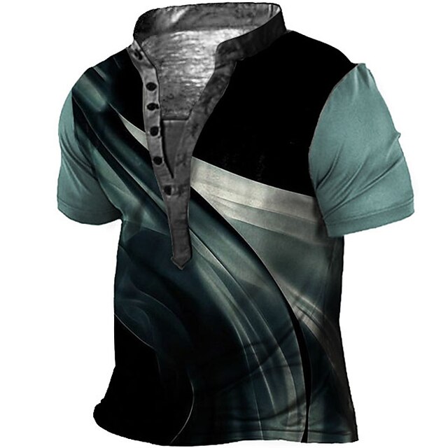 Mens Clothing Mens Tees & Tank Tops | Mens Henley Shirt Tee T shirt Tee 3D Print Graphic Patterned Abstract Plus Size Stand Coll