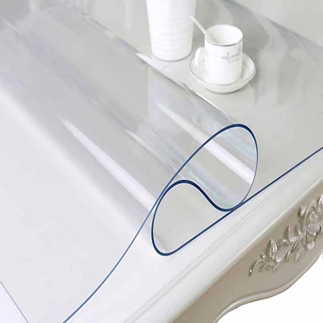  Мягкая стеклянная скатерть 1,5 мм, прозрачная скатерть из ПВХ, водонепроницаемая прямоугольная скатерть, кухонный маслостойкий коврик для стола