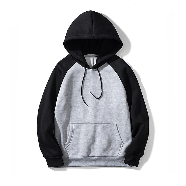 Mens Clothing Mens Hoodies & Sweatshirts | Mens Hoodie Pullover Hoodie Sweatshirt Color Block Patchwork Front Pocket Casual Dail