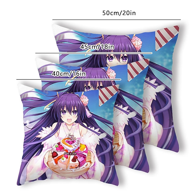 Home & Garden Home Decor | DATE A LIVE Double Side Cushion Cover 6PC Soft Decorative Square Throw Pillow Cover Cushion Case Pill