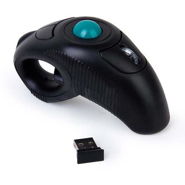  Ratón inalámbrico con trackball, puntero óptico, ratón láser de aire de mano, trackball, mano izquierda, mano derecha, ratón para PC y portátil