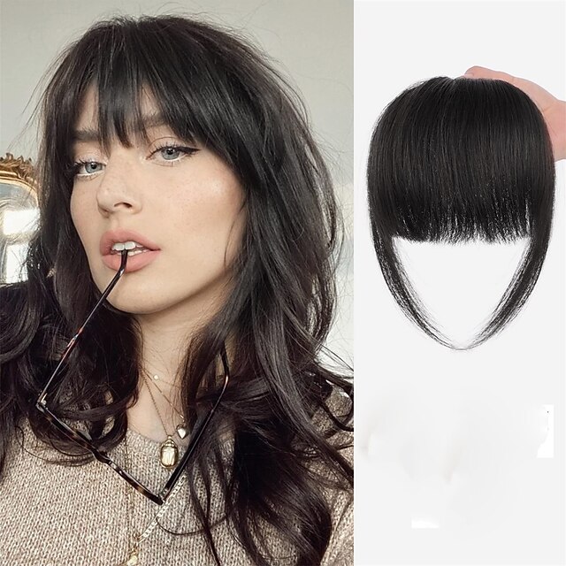 SEGO Clip-On Fake Bangs Hair Extension - Synthetic Straight Fringe, 7" Or 9" Length 6 thumbnail image