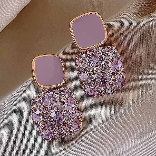  1 Pair Stud Earrings Earrings For Women's Gift Prom Date Imitation Diamond Alloy Geometrical Ear Jewelry