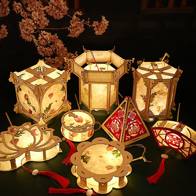 Home & Garden Home Decor | [diy] ancient style palace lantern mid-autumn festival handmade hanfu portable small lantern cartoon 